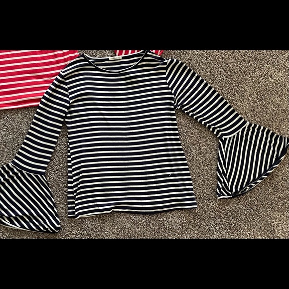 Two bell sleeve stripped long sleeve shirts - Picture 3 of 3